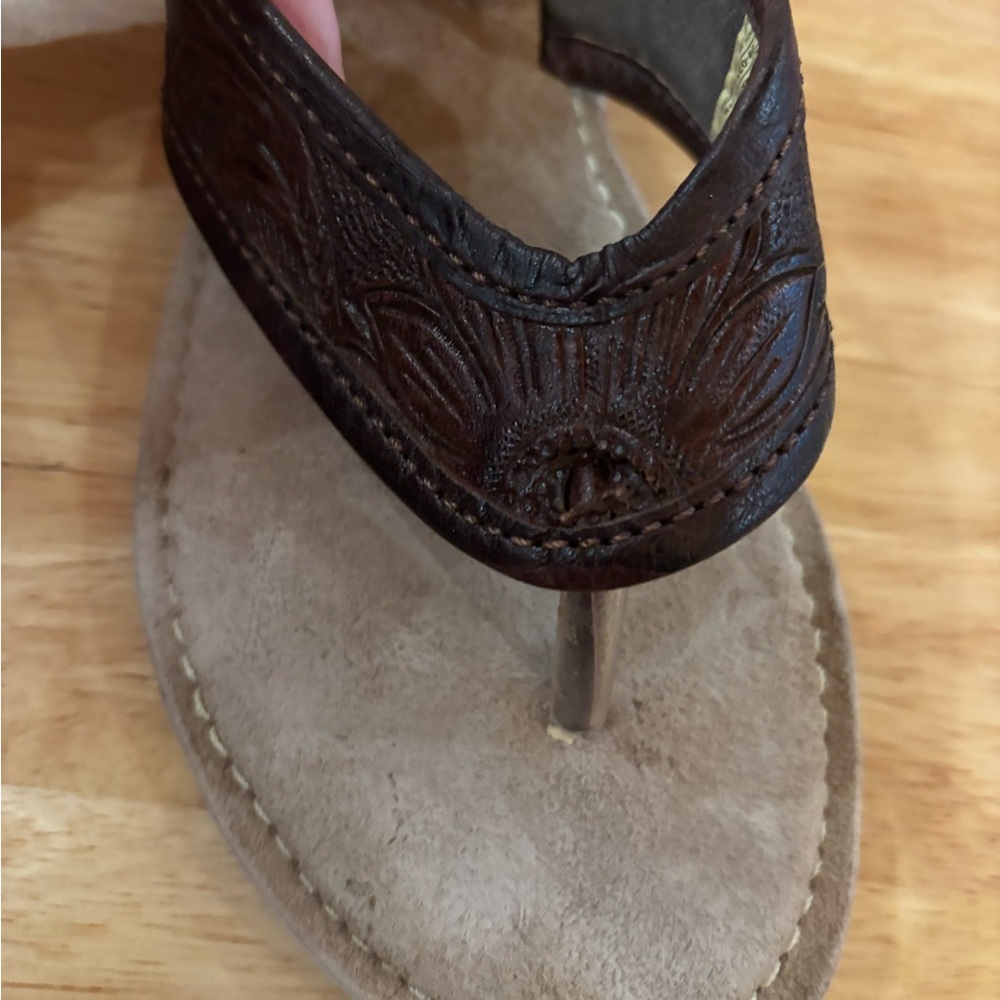 Roper Tan and Brown Leather Sandals